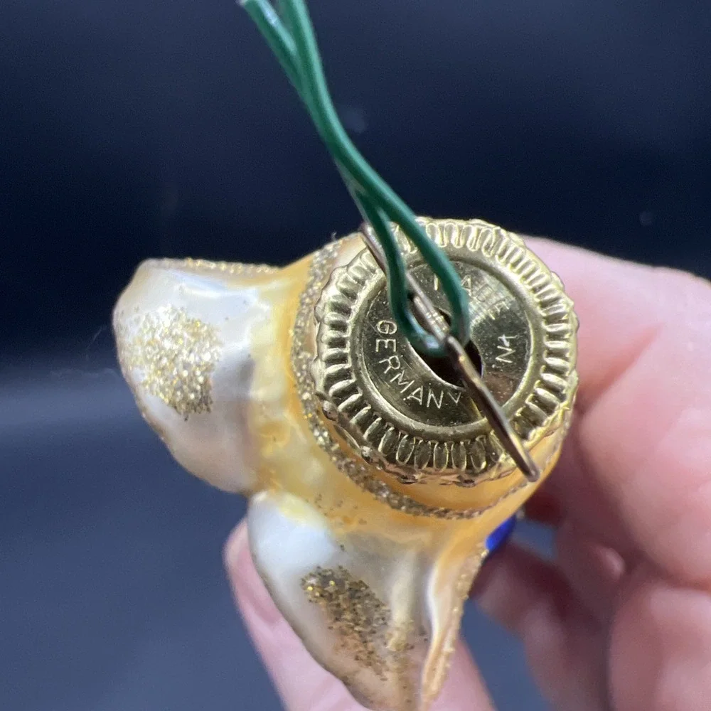 Vintage Christmas Christborn Germany Hand-Blown Glass Angel Icicle Ornament